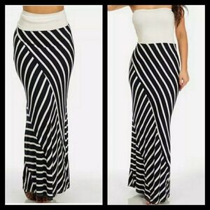 Black & White 2-in-1 Tube Dress, Transitions Seamlessly Into A Maxi Skirt